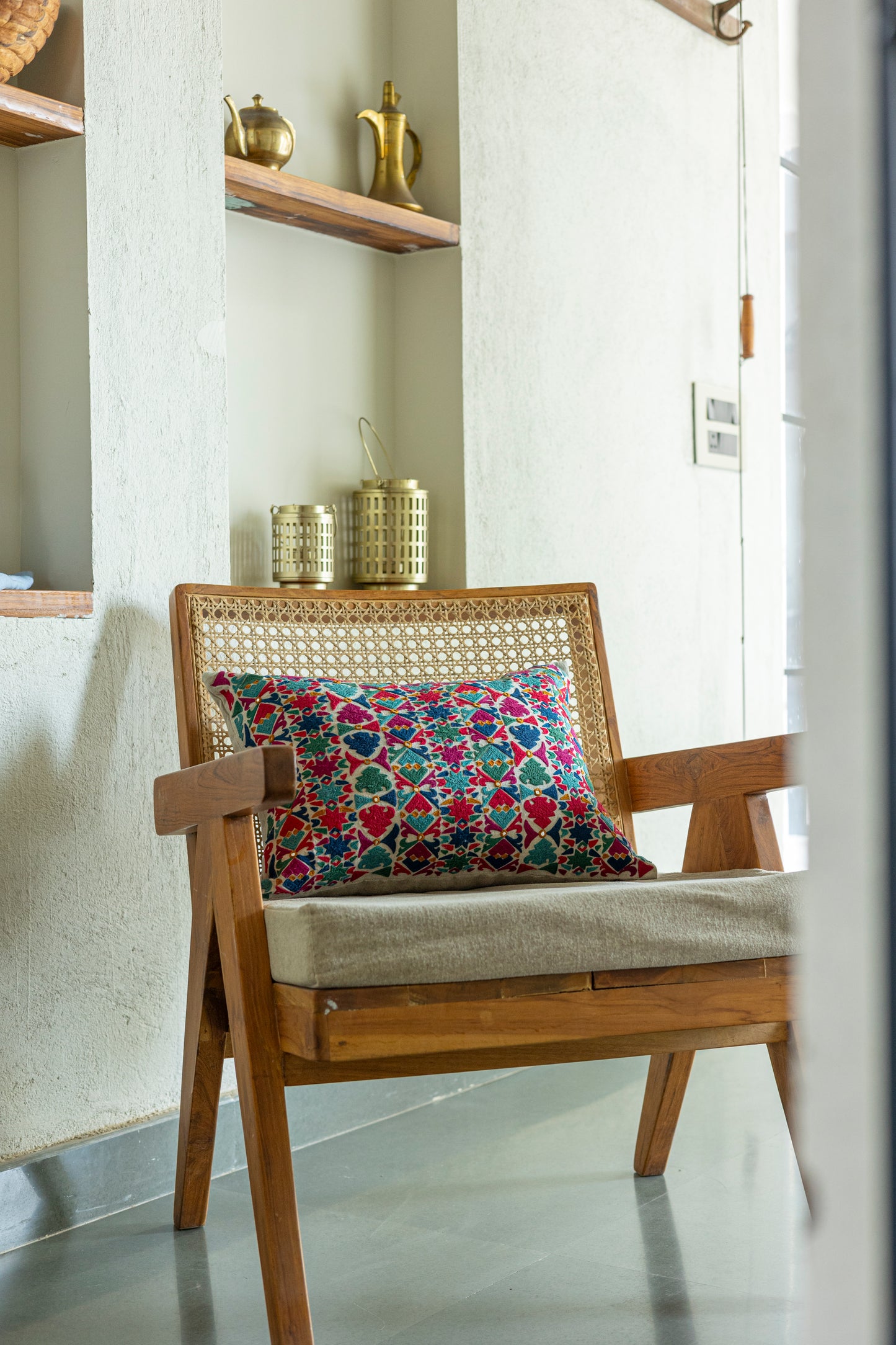 Multicolor Suzani Cushion Cover (14 by 20 Inches)