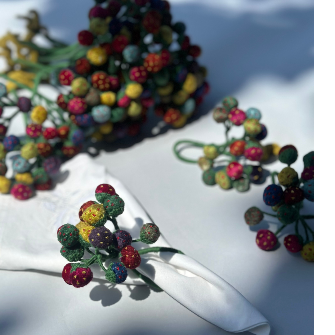 Bouquet of Flowers Napkin Ties (6 pieces)