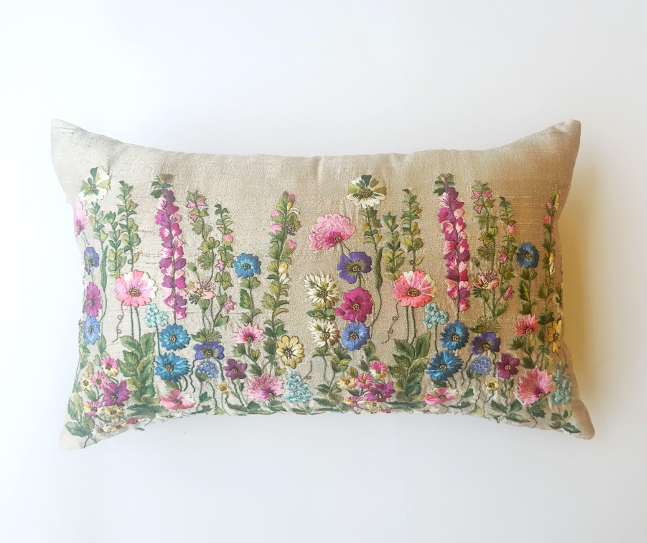 Foresta(Grey) Raw Silk Cushion (12 by 20 inches)