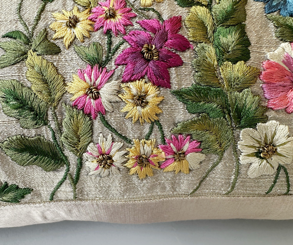 Foresta(Grey) Raw Silk Cushion (12 by 20 inches)