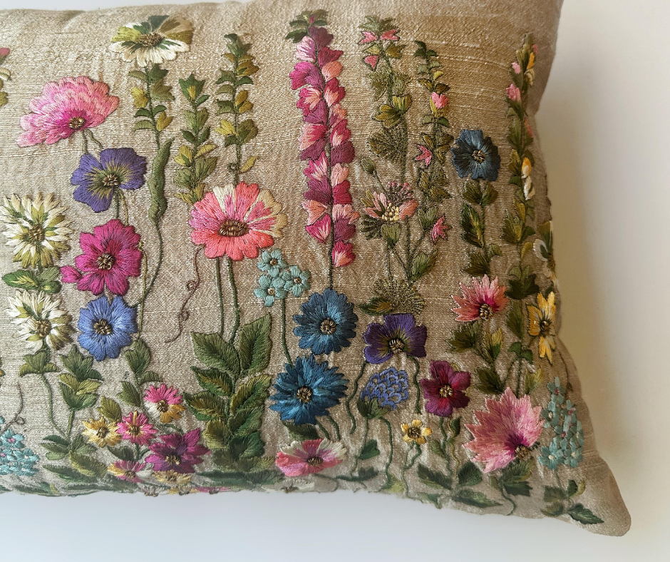 Foresta(Grey) Raw Silk Cushion (12 by 20 inches)