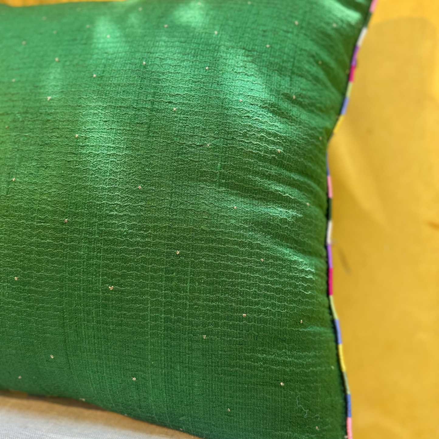 Tuscany Green Leher Cushion Cover (20 by 20 Inches)