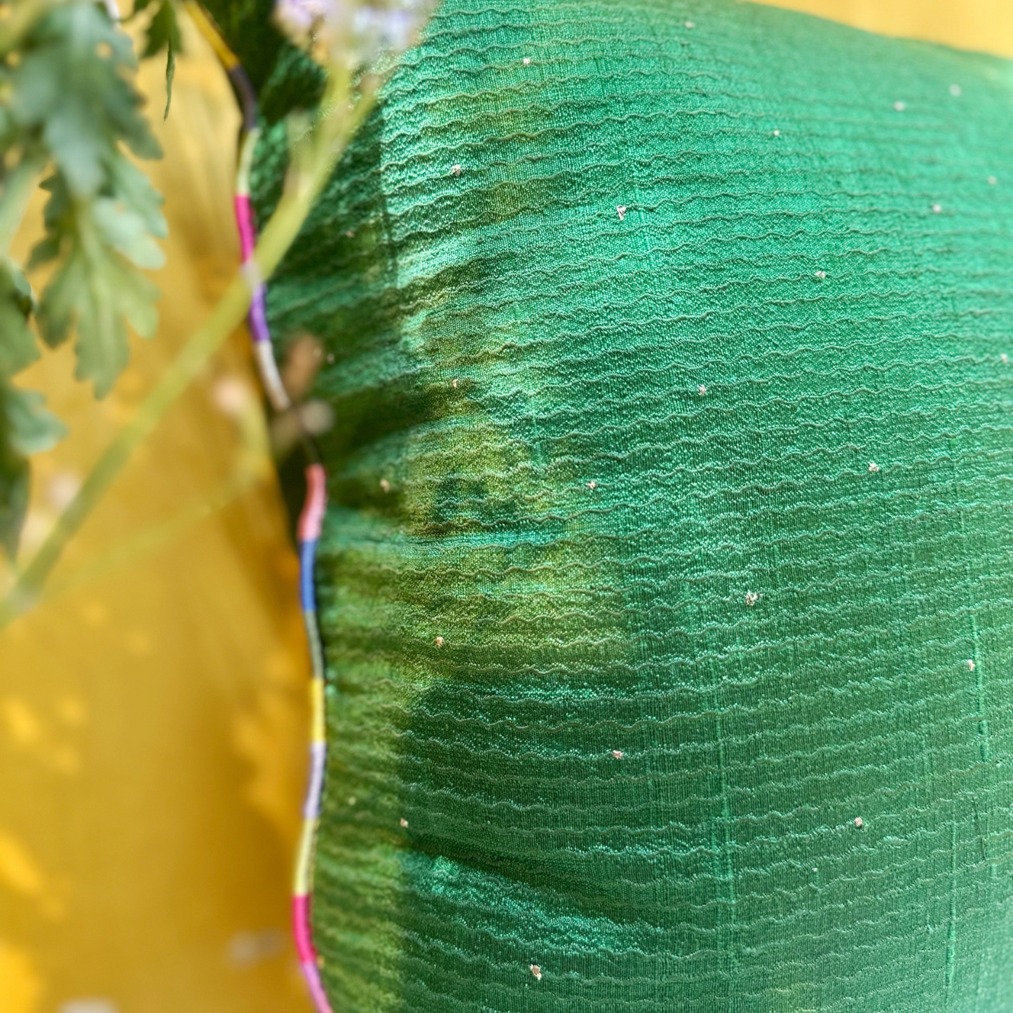 Tuscany Green Leher Cushion Cover (20 by 20 Inches)