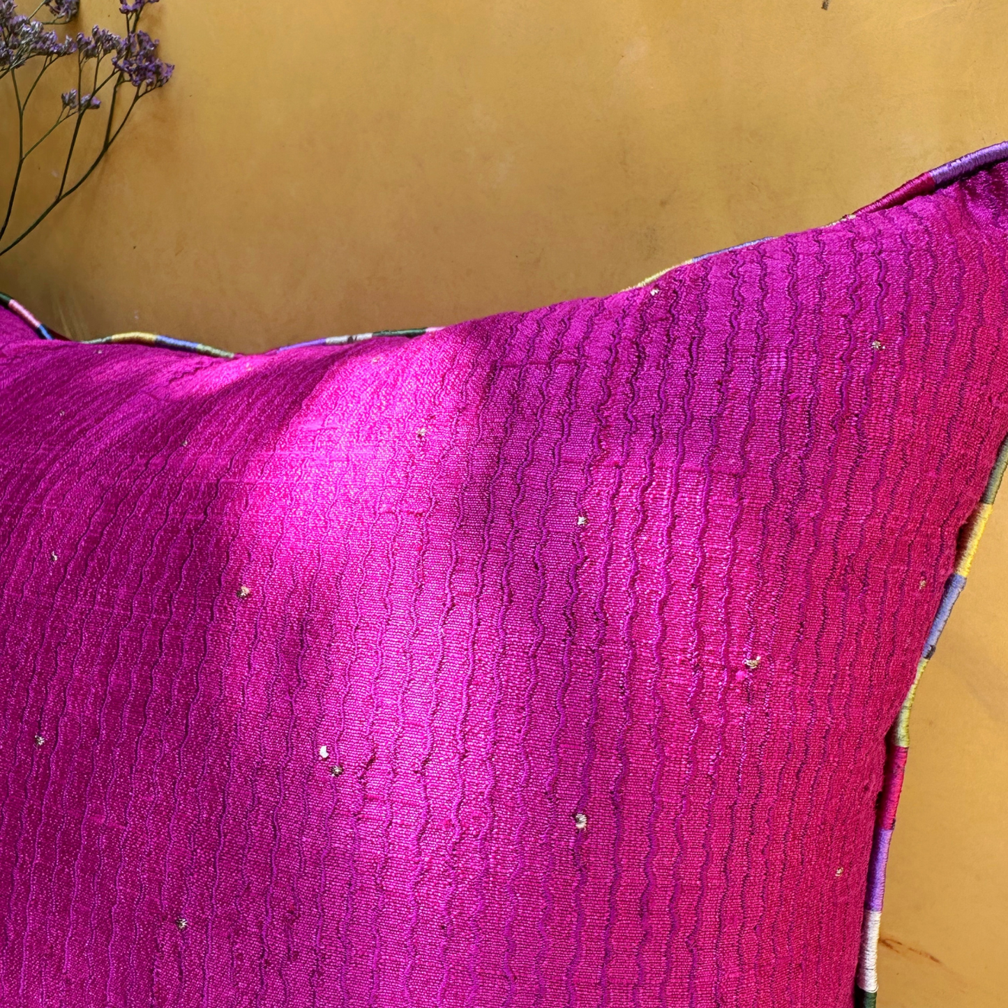 Tuscany Raani Leher Cushion Cover (20 by 20 Inches)