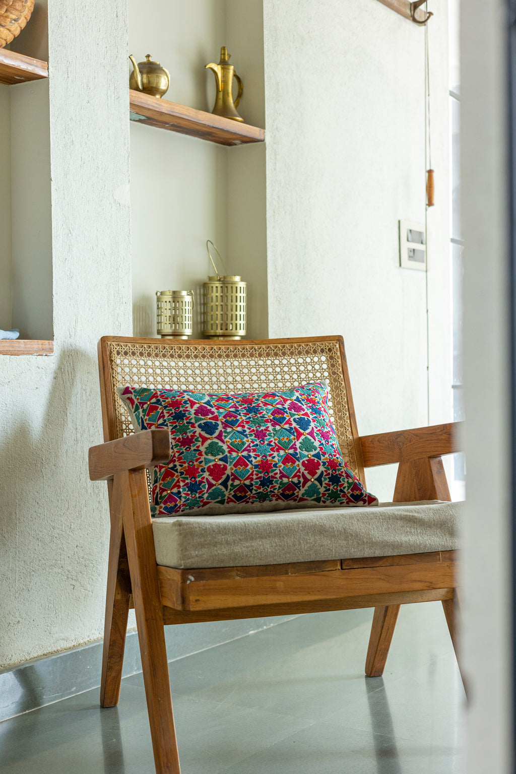 Multicolor Suzani Cushion Cover (14 by 20 Inches)