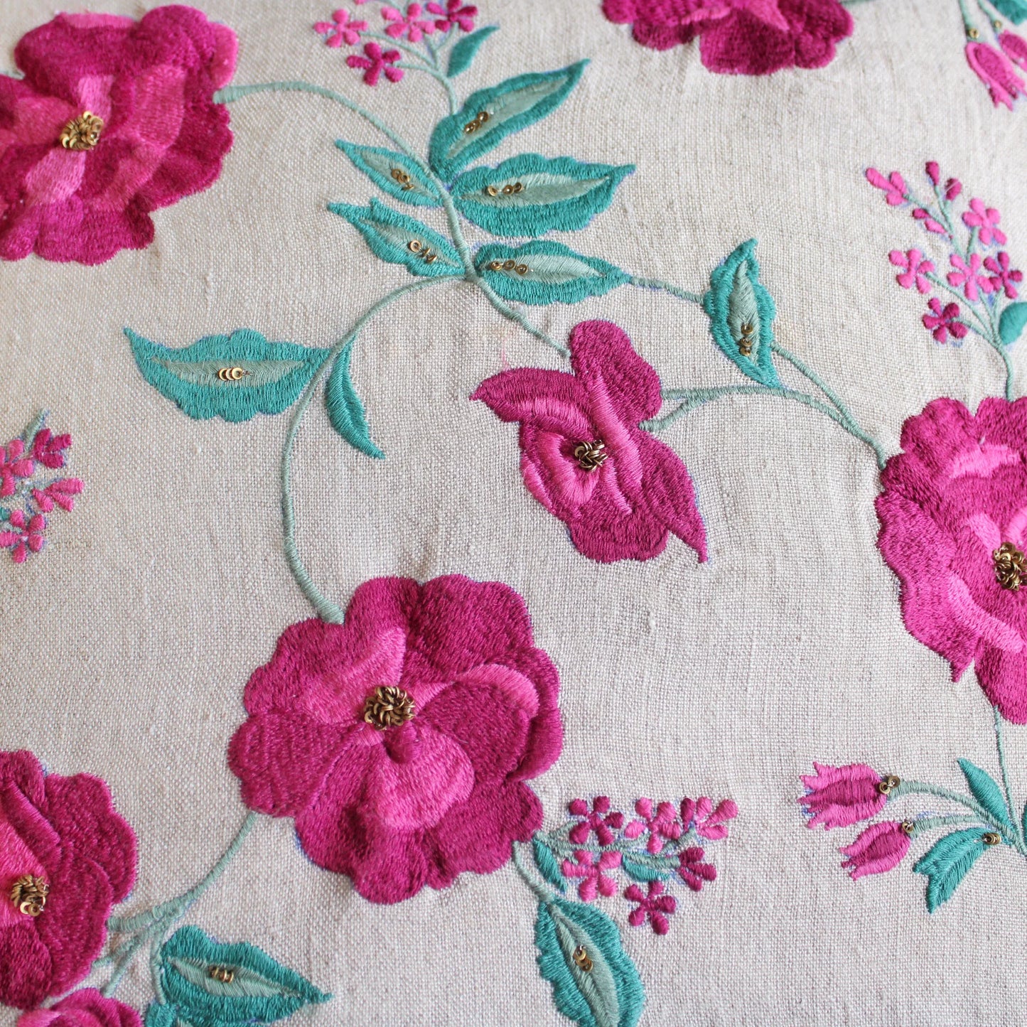 Pink Roses Cushion Cover (16 by 16 Inches)