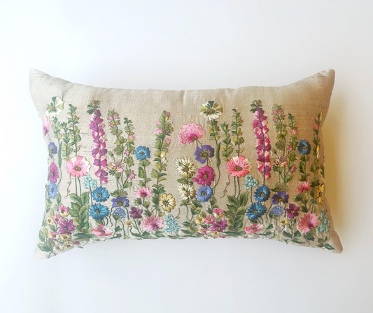 Foresta(Grey) Raw Silk Cushion (12 by 20 inches)