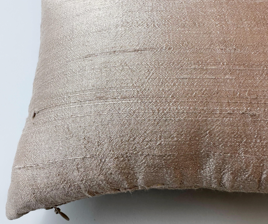 Poppy Sitara Handcrafted Raw Silk  Cushion (8 by 16 Inches)