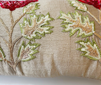 Poppy Sitara Handcrafted Raw Silk  Cushion (8 by 16 Inches)