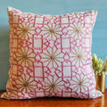 Resham Sitara Linen Cushion Cover (16 by 16 Inches)