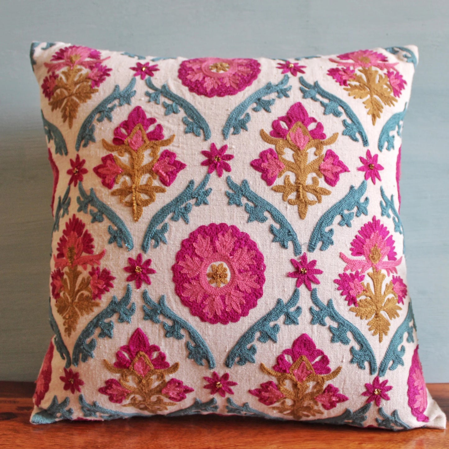 Farkhand Linen Cushion Cover (16 by 16 Inches)