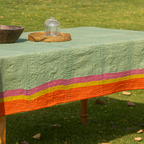 Kantha Linen Table Cover (60 by 90 Inches)