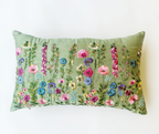 Foresta Pista Green Raw Silk Cushion (12 by 20 Inches)