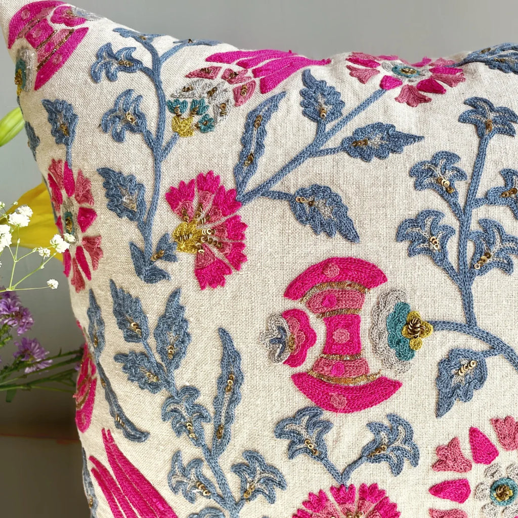 Anaar Butah Cushion Cover (20 by 20 Inches)