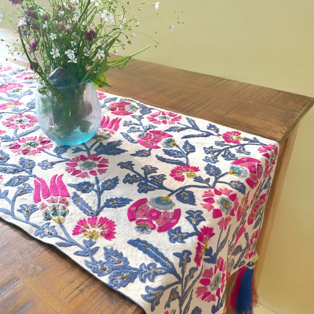 Anaar Butah Suzani Table Runner (13 by 72)