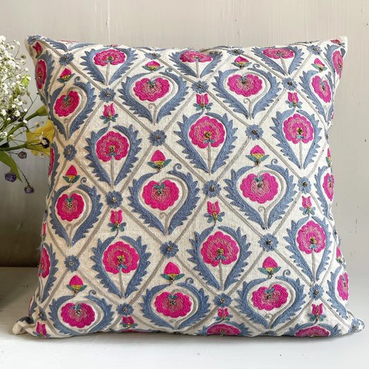 Barfi Phool Suzani Cushion Cover (20 by 20 Inches)