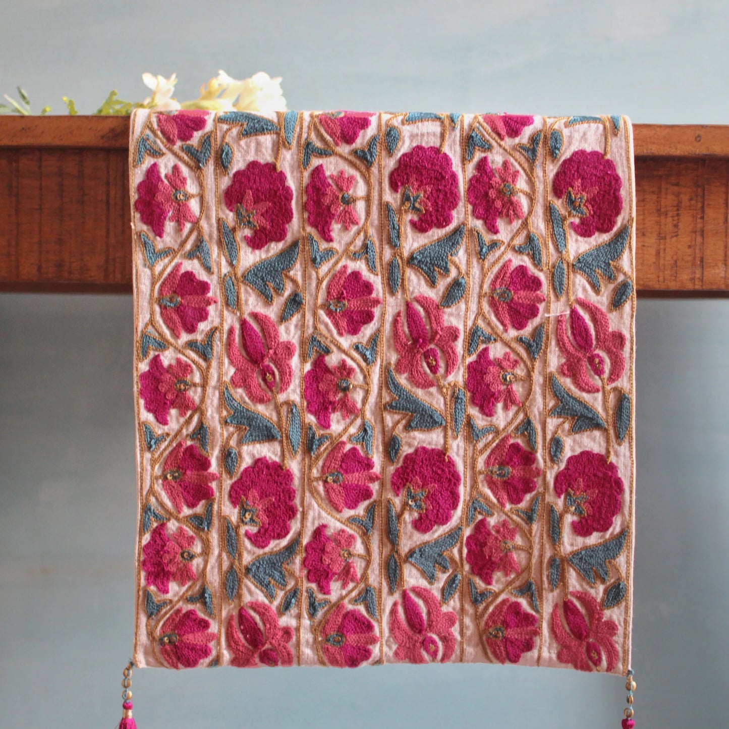 Suzani Border Table Runner (13 by 72 Inches)